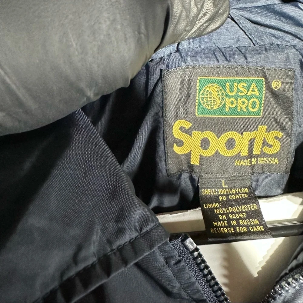 Vintage USA Pro Sports Nylon Jacket Men’s L Blue Full Zip